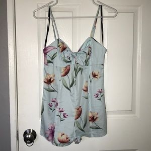 Forever 21 Teal Floral Romper